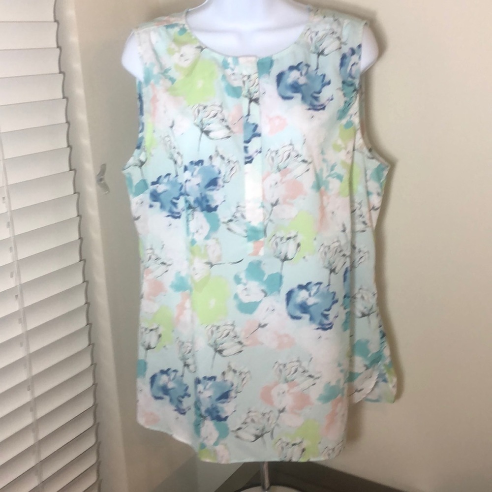TALBOTS Sz 16 Floral Sleeveless Blouse